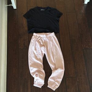 Katie J NYC Black Tee with Katie j dylan sweatpants